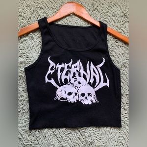 YesStyle eternal skull cropped top, size small